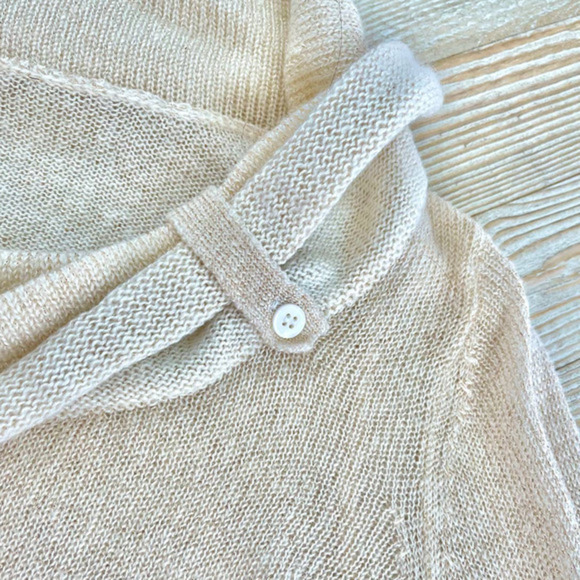 Nine West Cowl Neck Tunic Sweater | Ivory/Gold Size M - Picture 3 of 9